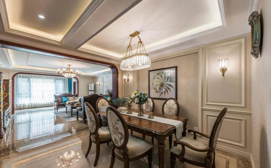 美式古典融合中式禅意复古美家丨意巢设计事务所-8