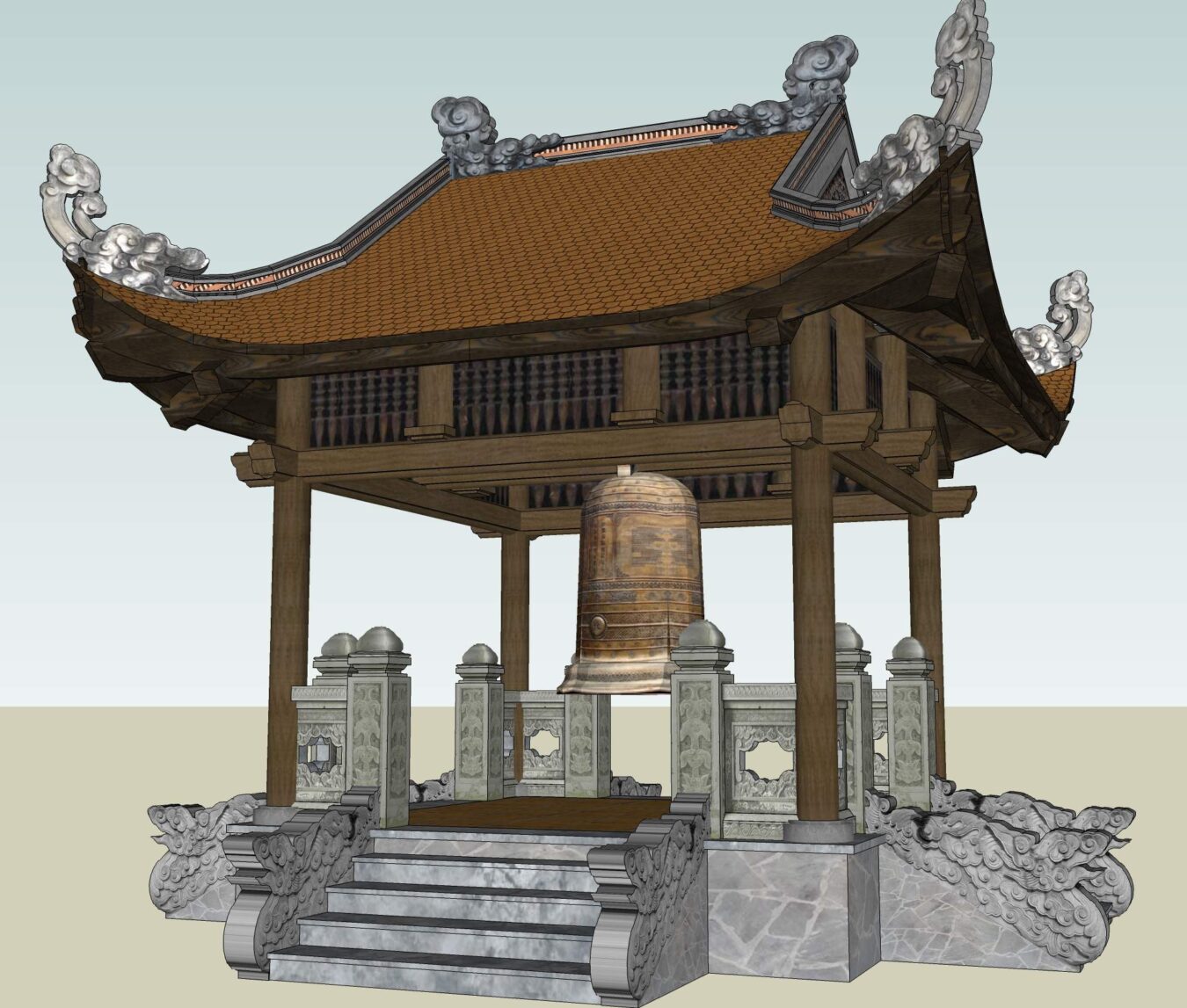 越南古建筑寺庙Sketchup模型库（P4）-4