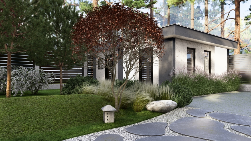 Японський сад з етнічним мотивом-9