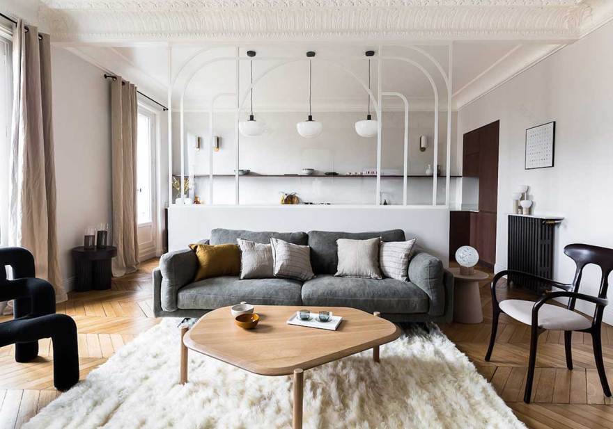 巴黎时尚公寓 | 弧形设计与色彩的完美结合-1