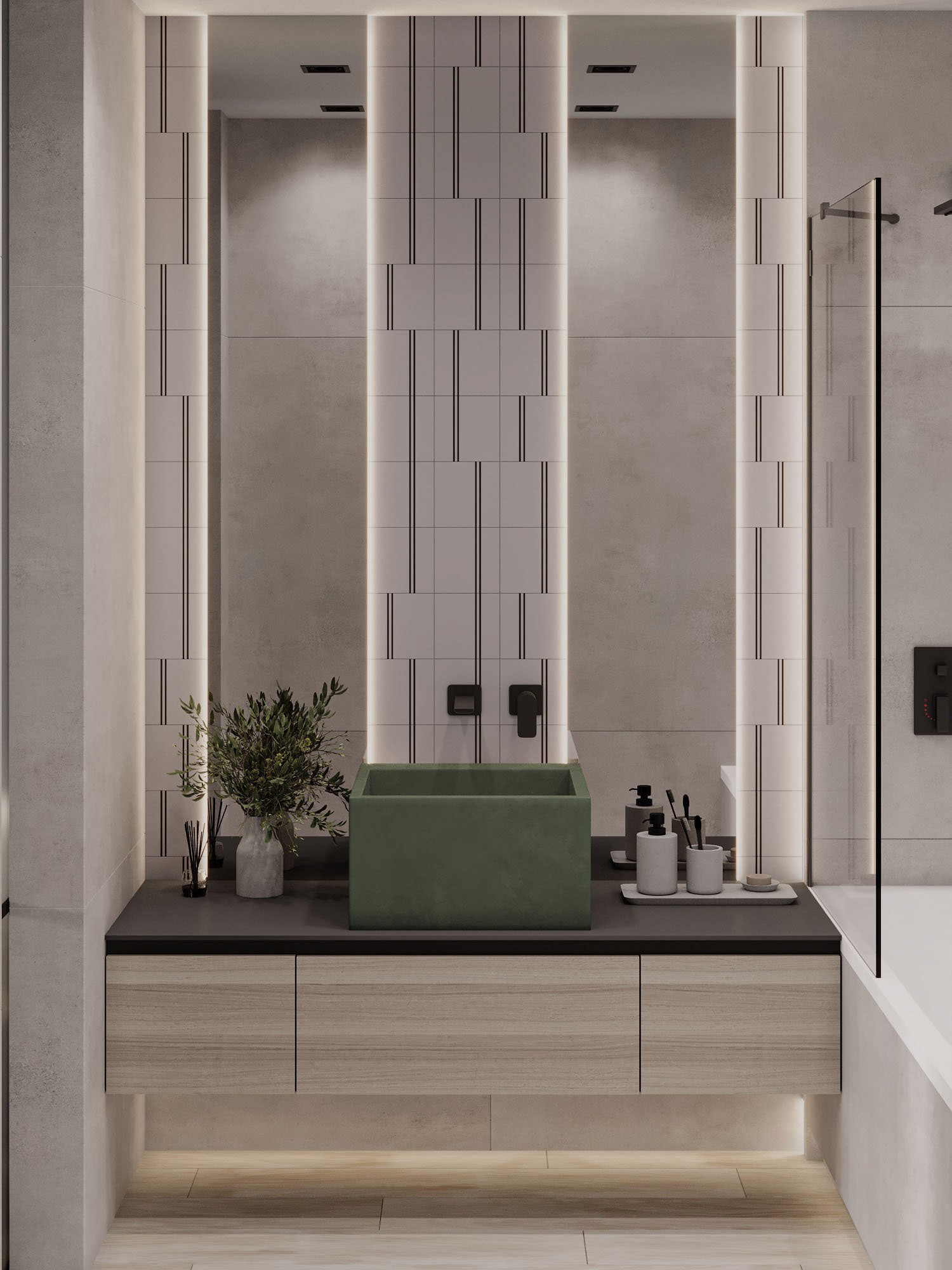 高级灰+绿色 打造出极致舒服的家-15