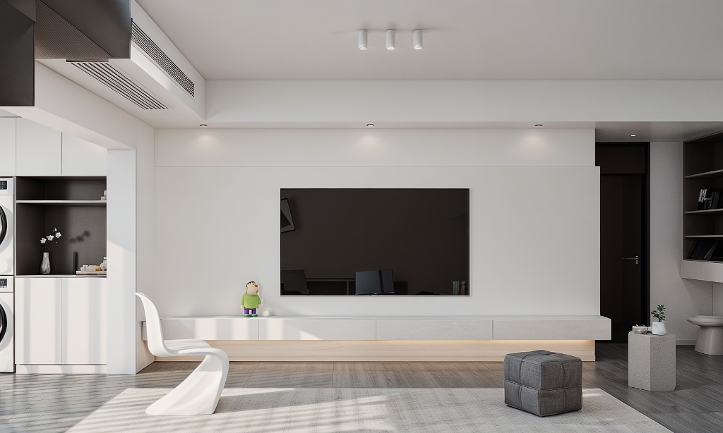 Monochrome Minimalist Apartment | Visualization-6