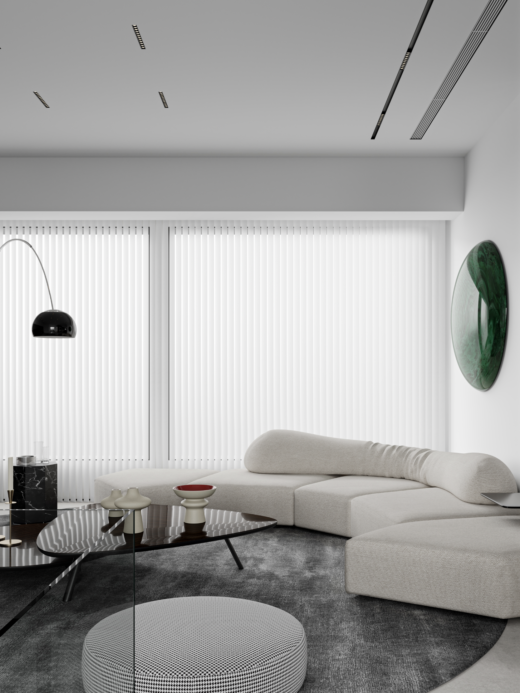 320㎡的冬日清冷感极简别墅-12