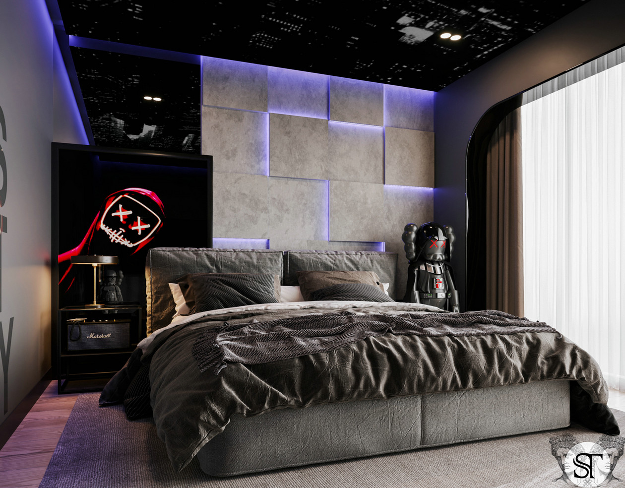 深色系公寓设计-10