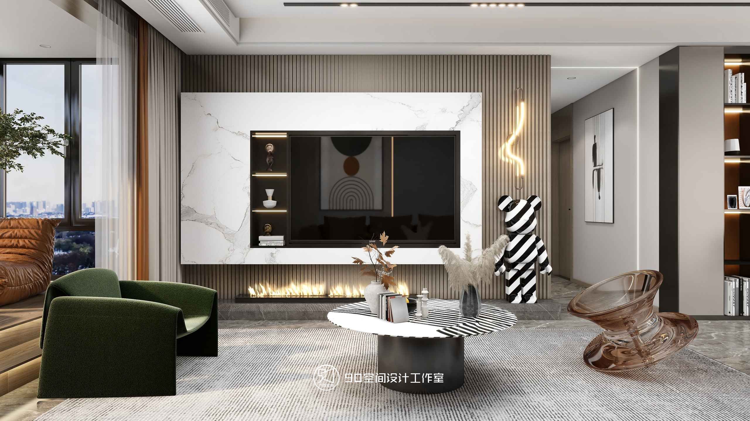 绿意浓情 · 轻奢风格 125 平方 3 室 2 厅 2 卫设计-17