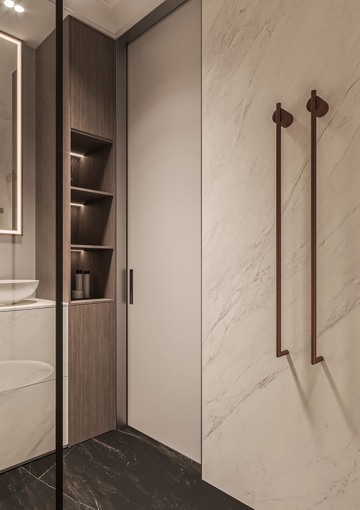 106㎡高级灰色系简约风公寓设计-23