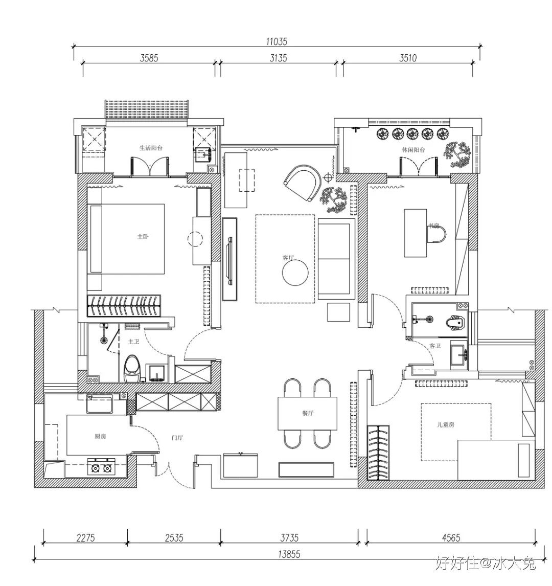 阳光花园梦 · 双阳台的治愈空间丨中国长沙丨好好住APP认证设计师@汤小糖SUGAR-24
