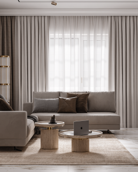 带厨房区域的客厅丨Modern interior studio