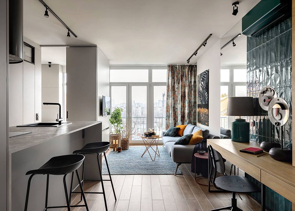 乌克兰基辅 43 平米紧凑型时尚公寓设计-2