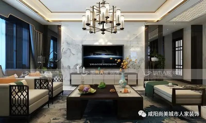 美域熙湖 170㎡新中式美学解读,传统与现代的完美融合-13