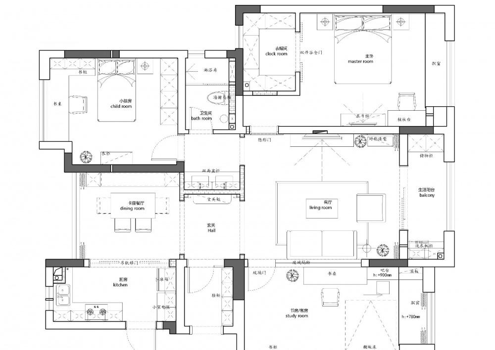合肥 123 平米洋房室内设计案例,打造轻装修重装饰的理想家-176