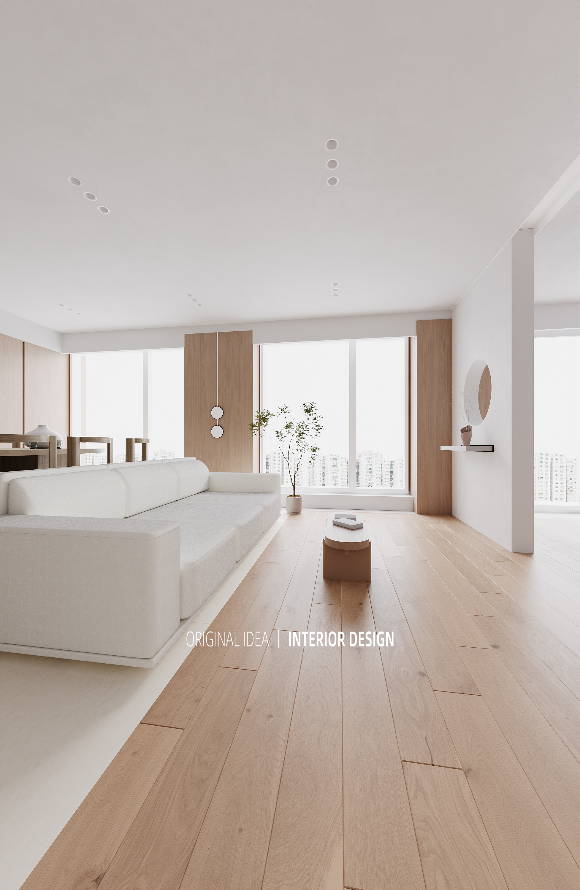 现代木纹配色客餐厅-1