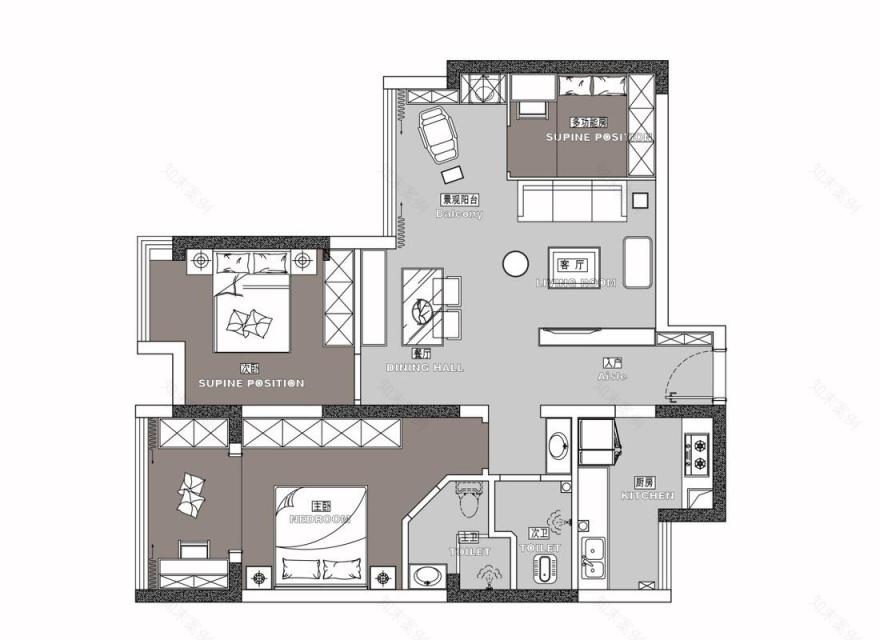 75 平方爆改 3 室,空间利用与风水环保完美结合-6