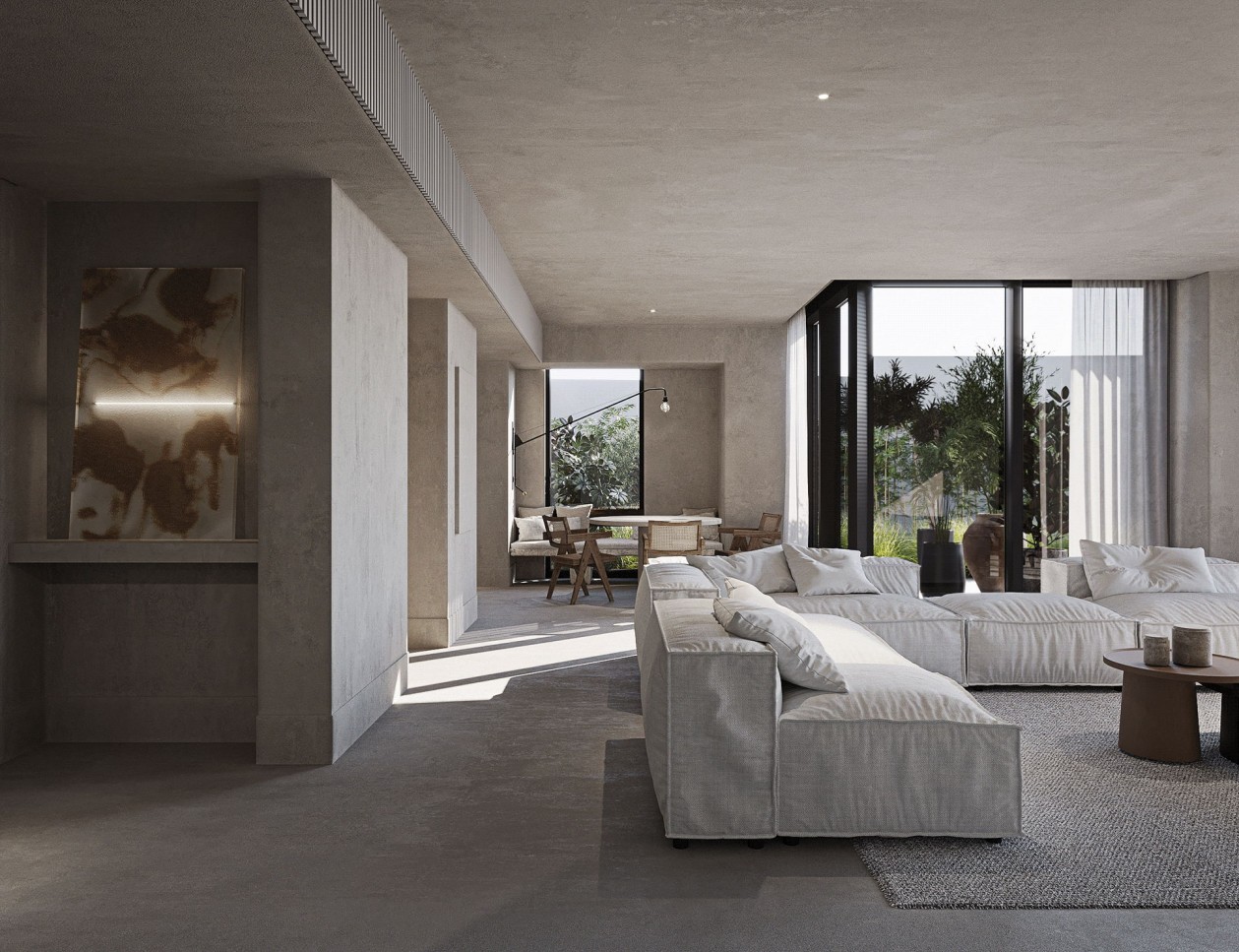 浅灰色+混凝土 超有质感的家！-1