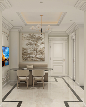 New Classic Living With Open Kitchen