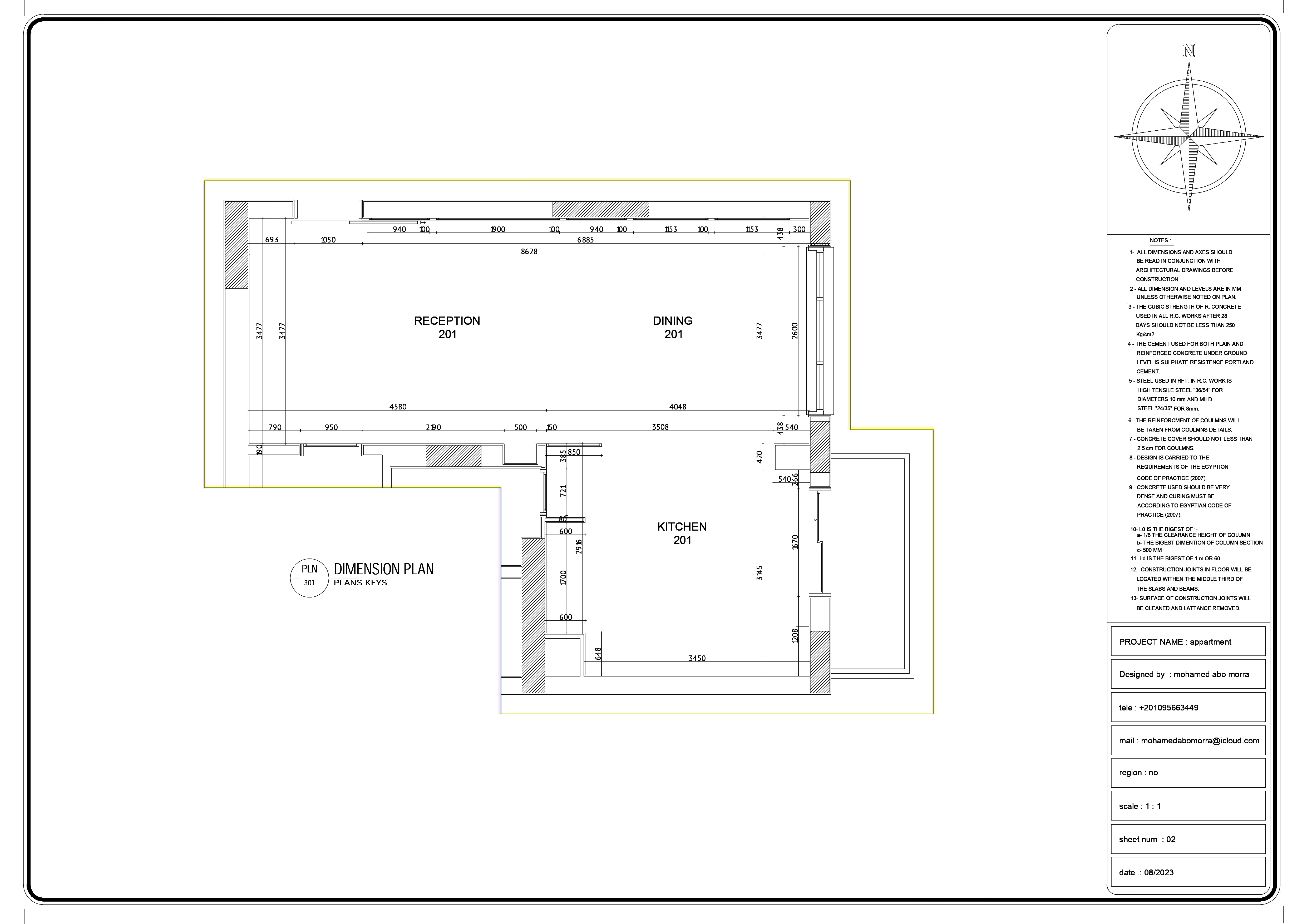 RECEPTION / DINING - KITCHEN SHOP DRAWING-2