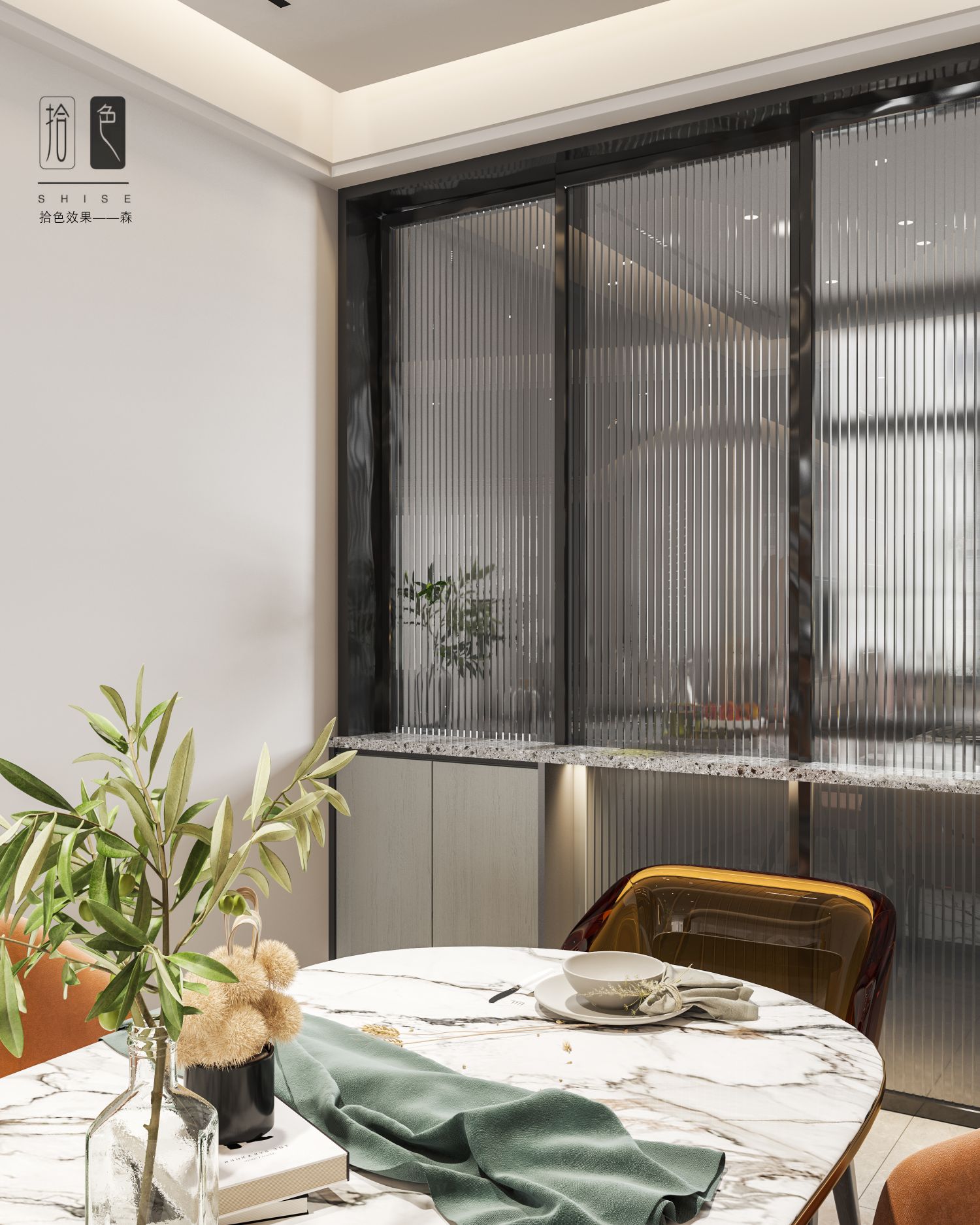 现代轻奢客餐厅效果图表现-5