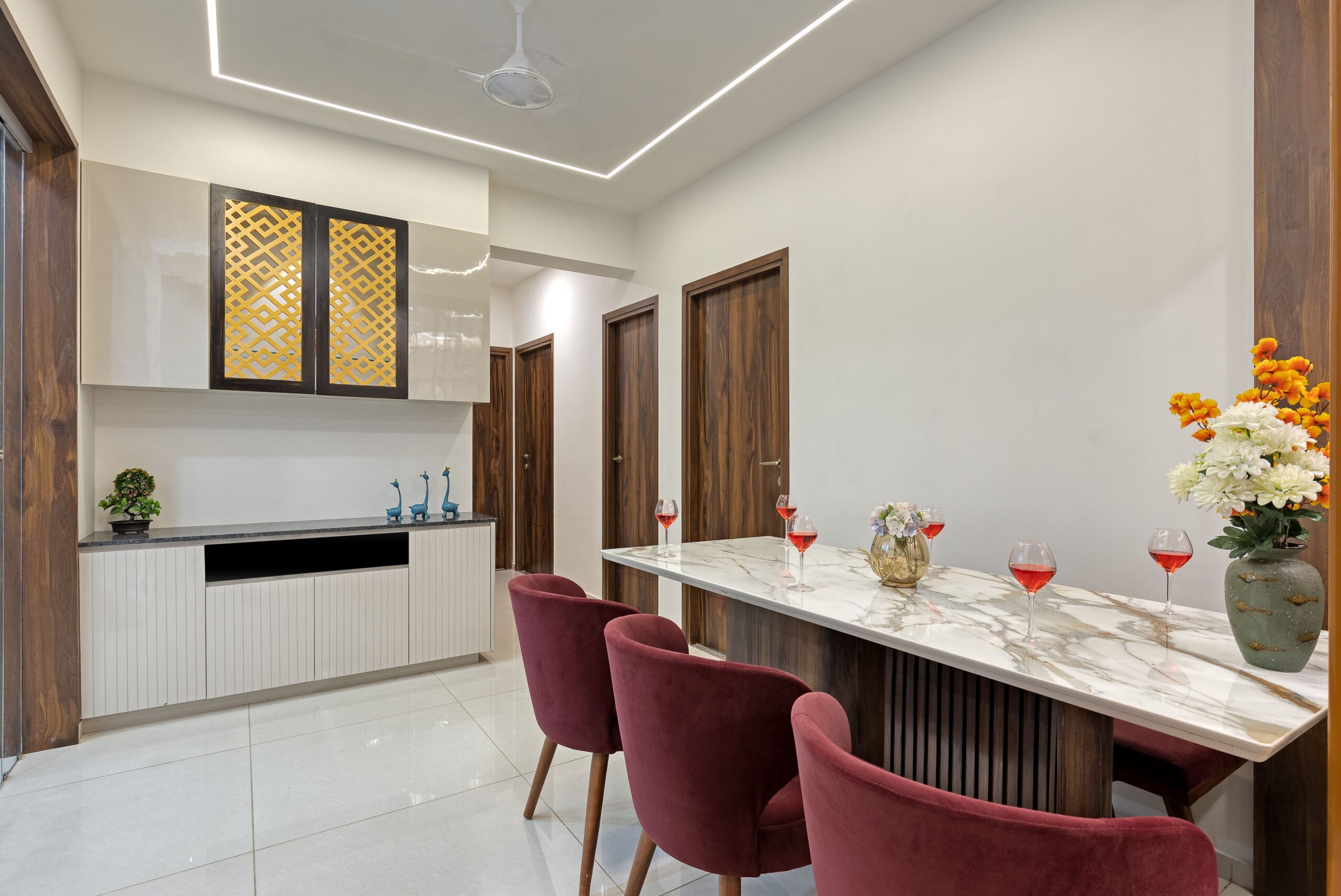 A 3 BHK Apartment Interior Design at Orchid Heaven by Montdor Interior | Montdor Interior-13