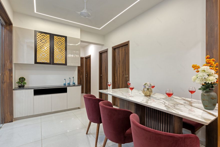 A 3 BHK Apartment Interior Design at Orchid Heaven by Montdor Interior | Montdor Interior-13