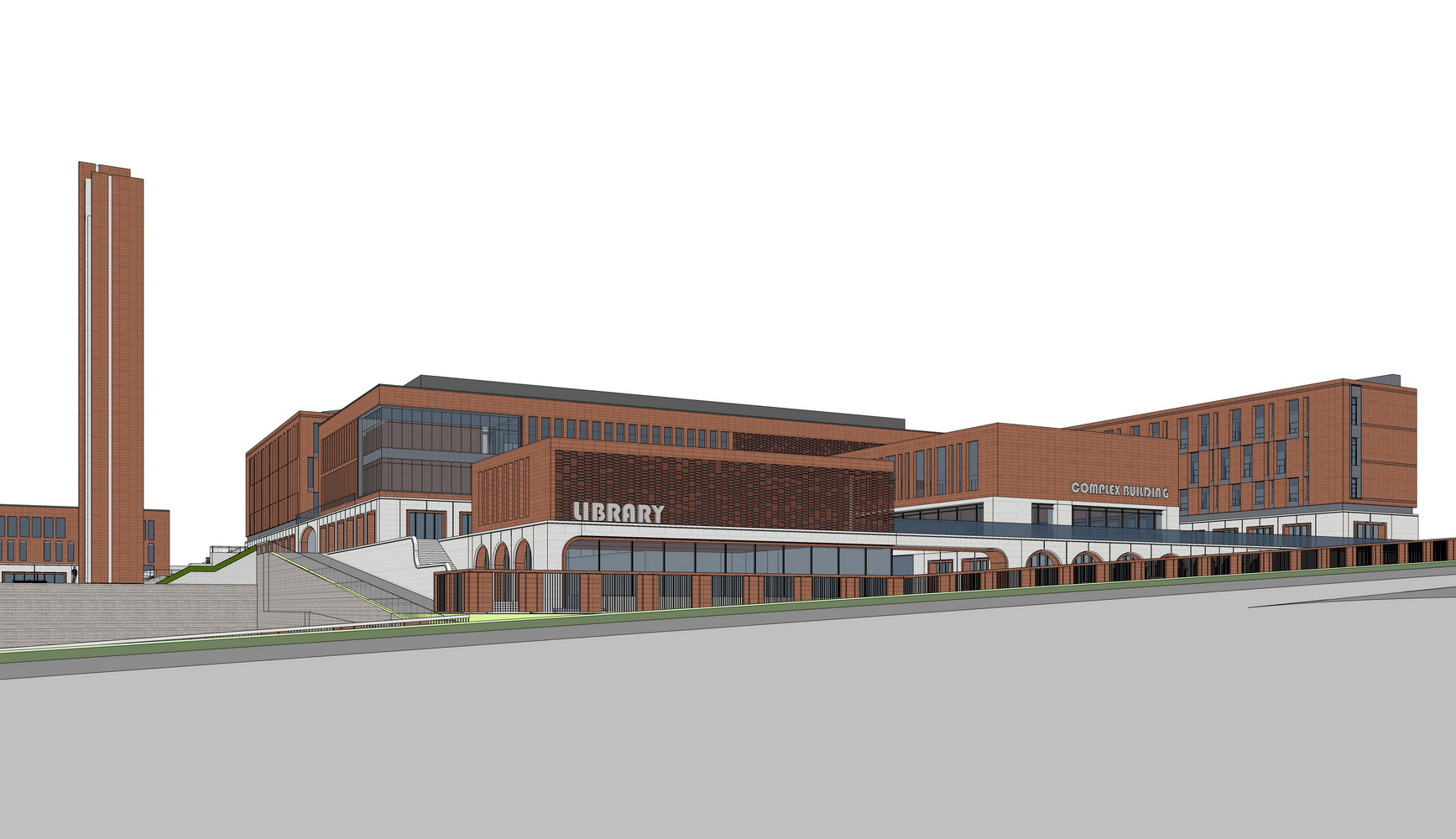 红砖36班小学SU模型-5