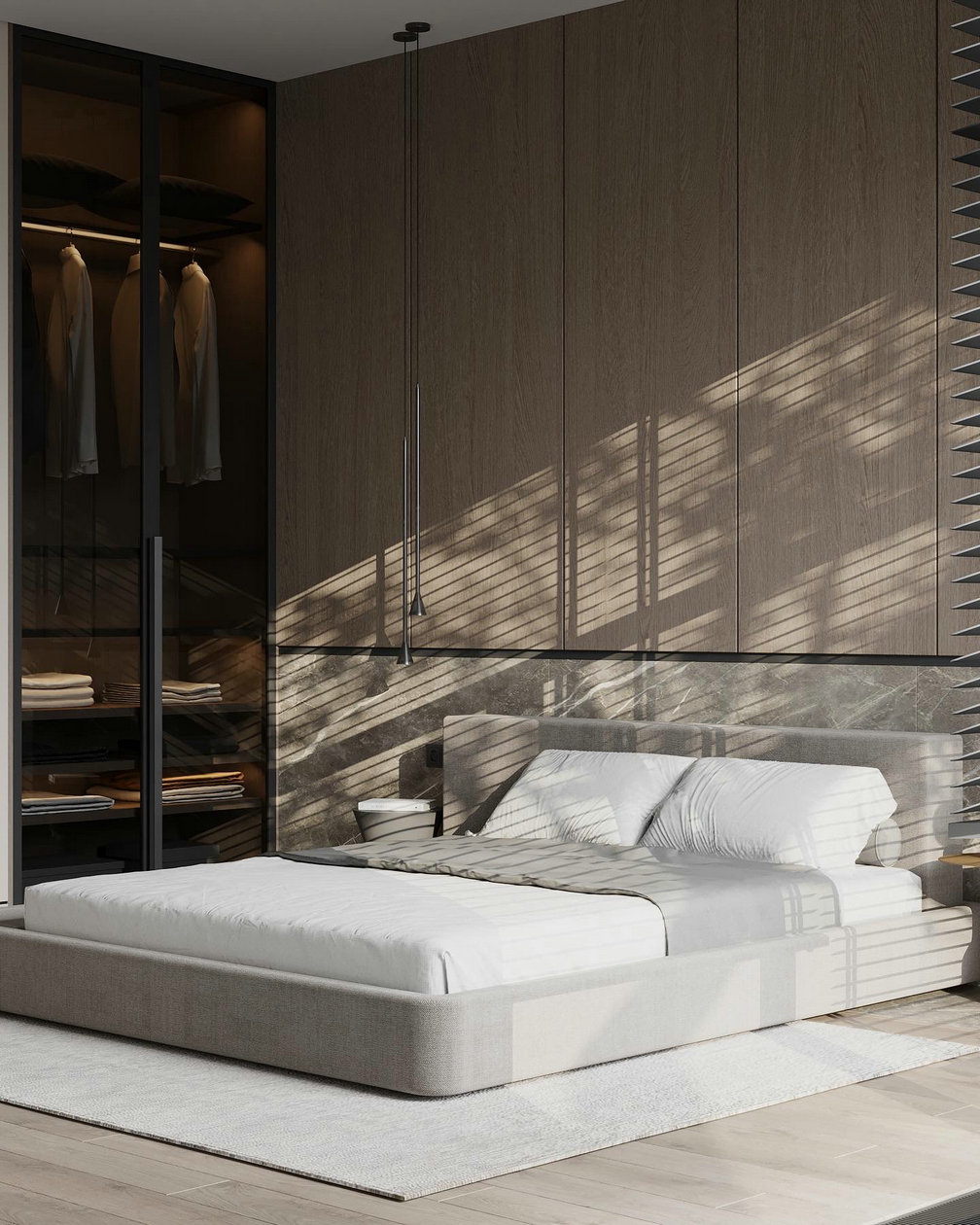 胡桃木与黄色打造的优雅空间-13