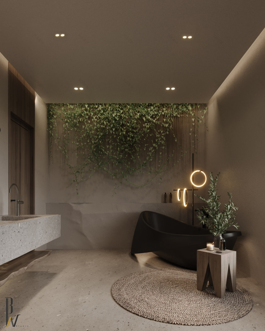 Modern 风格浴室设计丨阿联酋丨Black N White-7