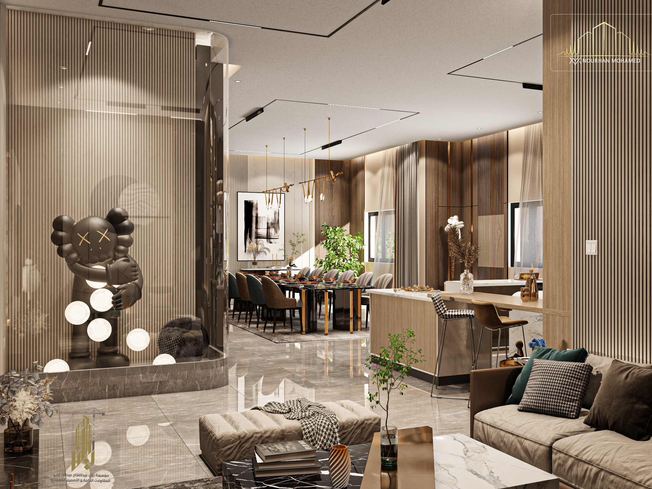 Reception + Kitchen interior design-13