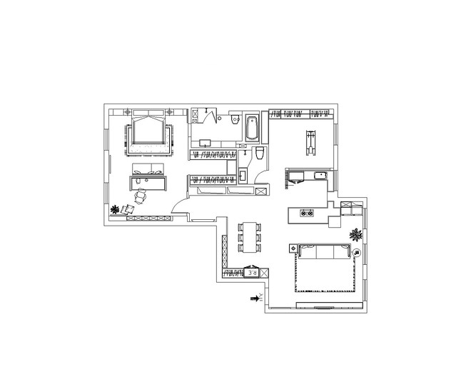 80万元三居140平米装修案例·效果图  五明新作-12