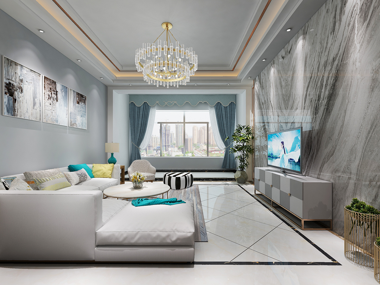 白色轻奢空间的现代演绎-13