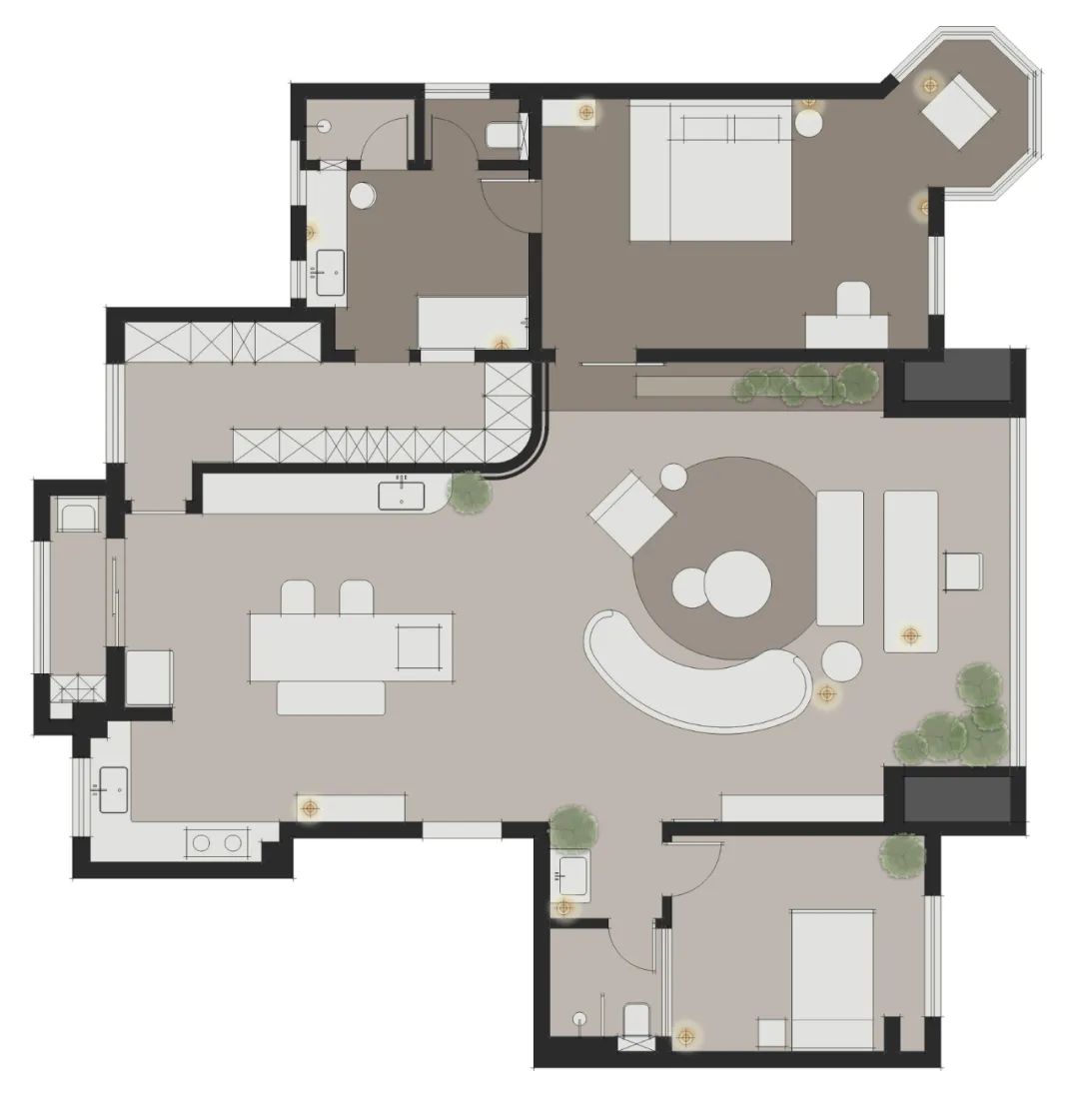 红杉设计 | 西安 200㎡独特空间,融合中西风格与功能的完美演绎-10