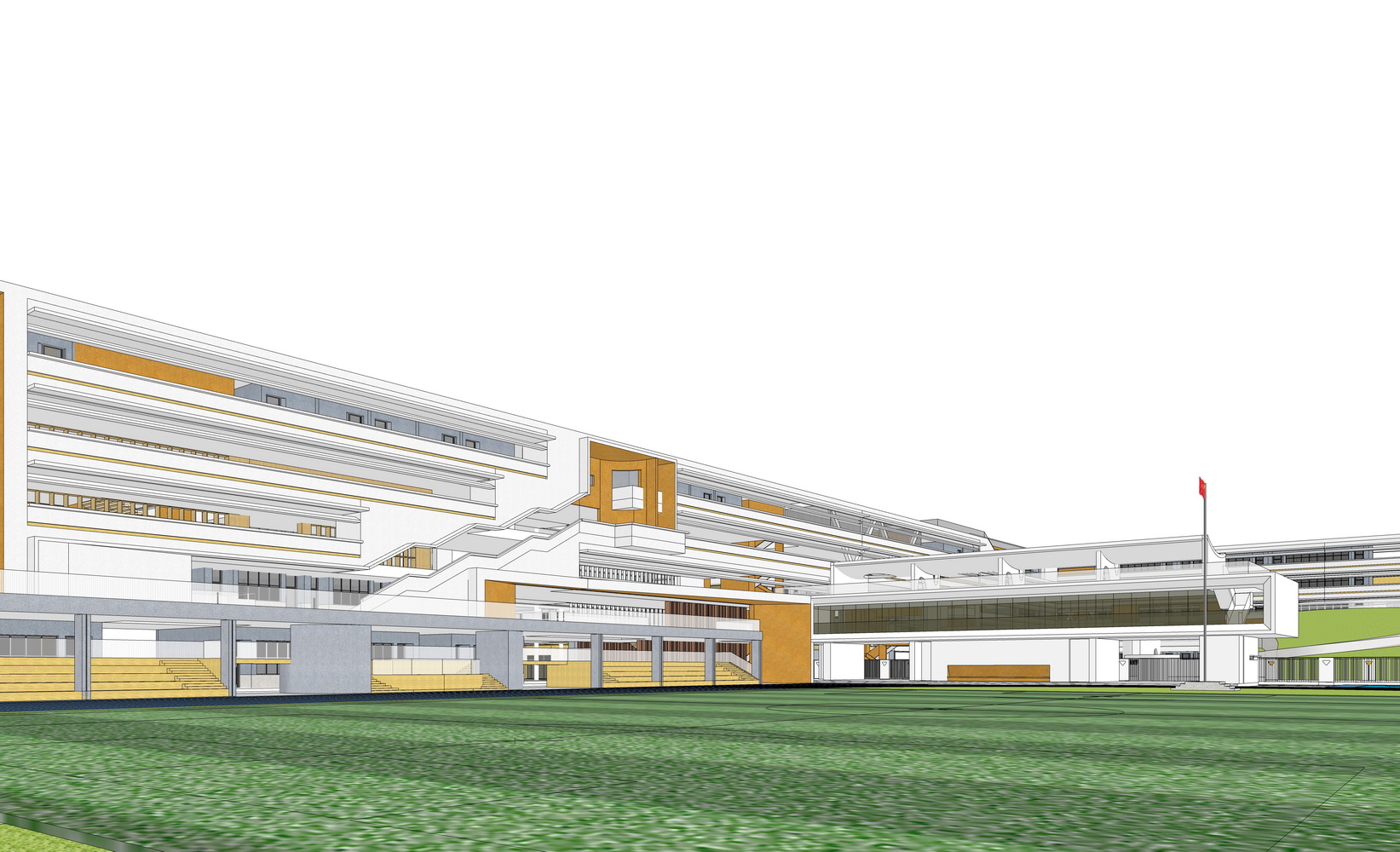 北仑区庐南九年一贯制学校SU模型-1
