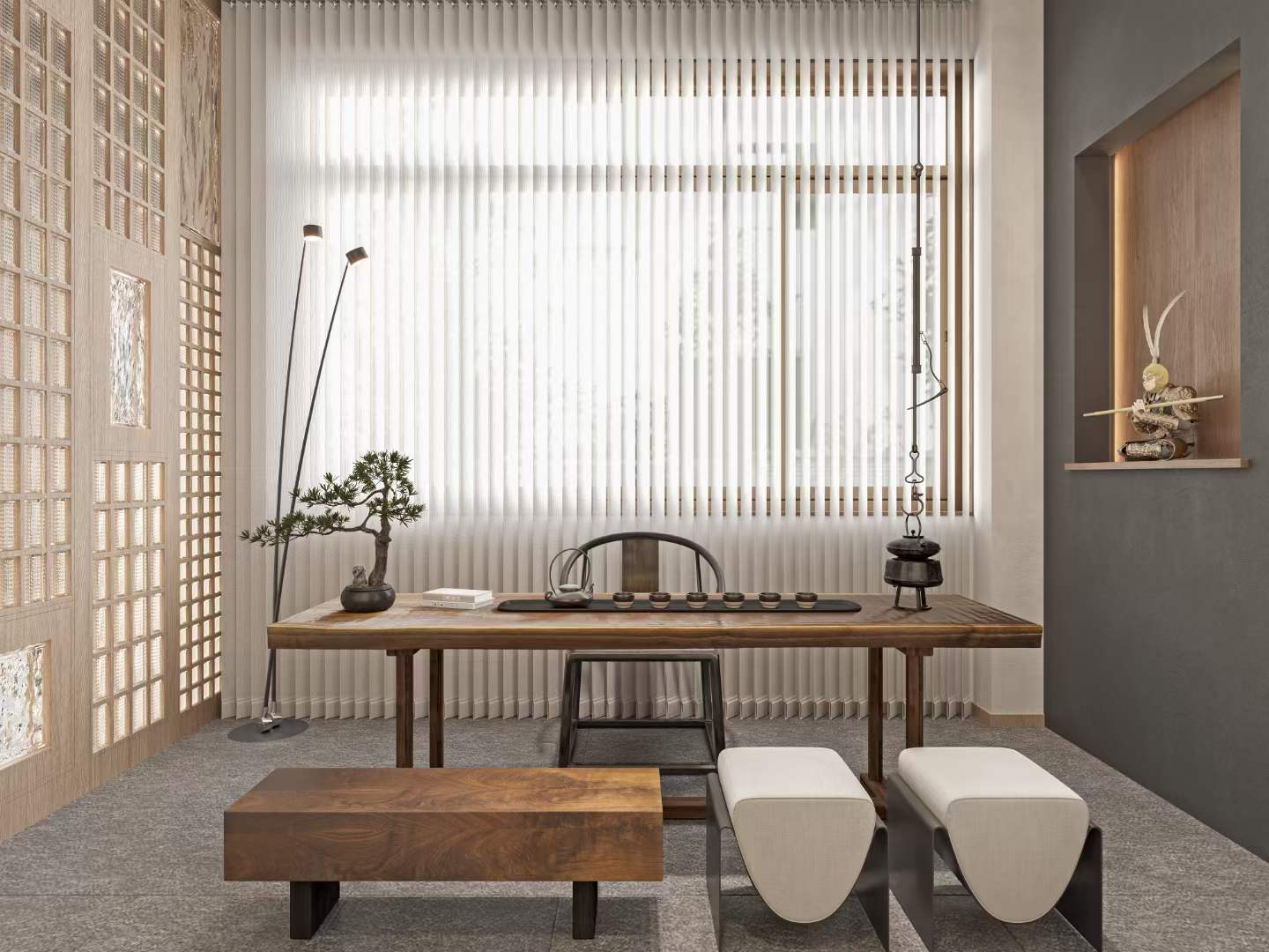 ​新中式茶楼 ​整体色调温和雅致 ​沉稳大气舒适自然-1