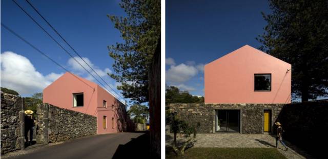 这栋20世纪的葡萄牙老建筑，被改造成了粉色的独栋私宅，美到窒息！-16