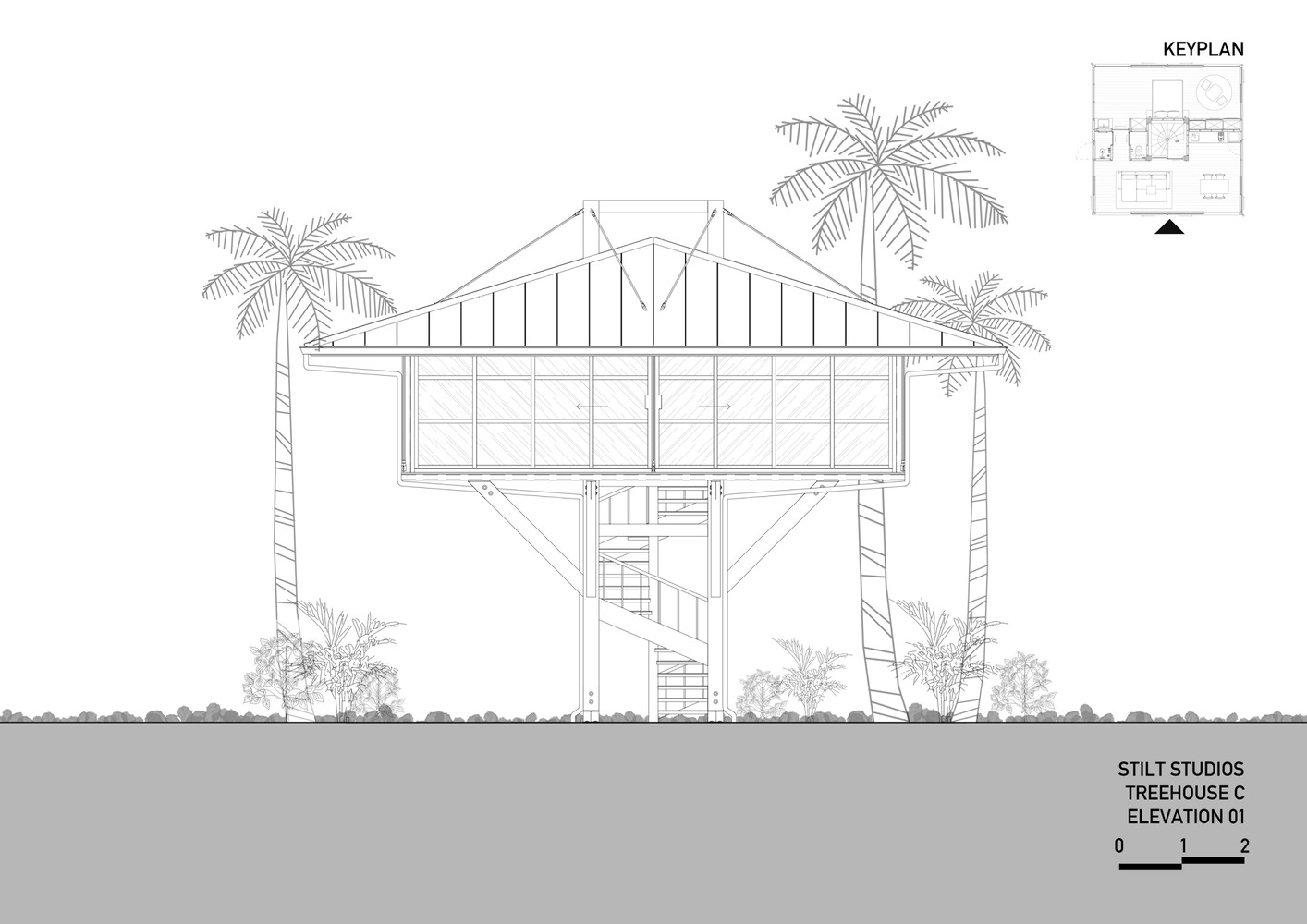 印度尼西亚木制 C 树屋丨高跷工作室-41