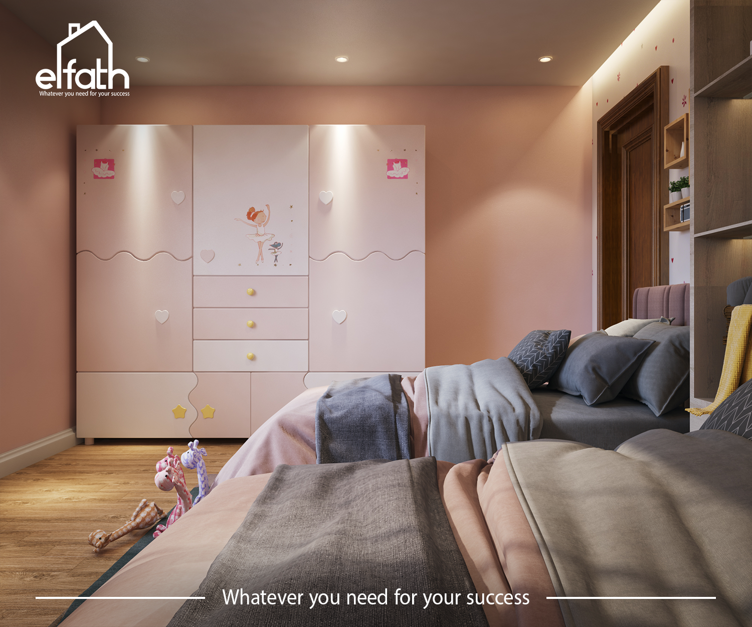 Resident home girls & boys Bedroom interior design-4