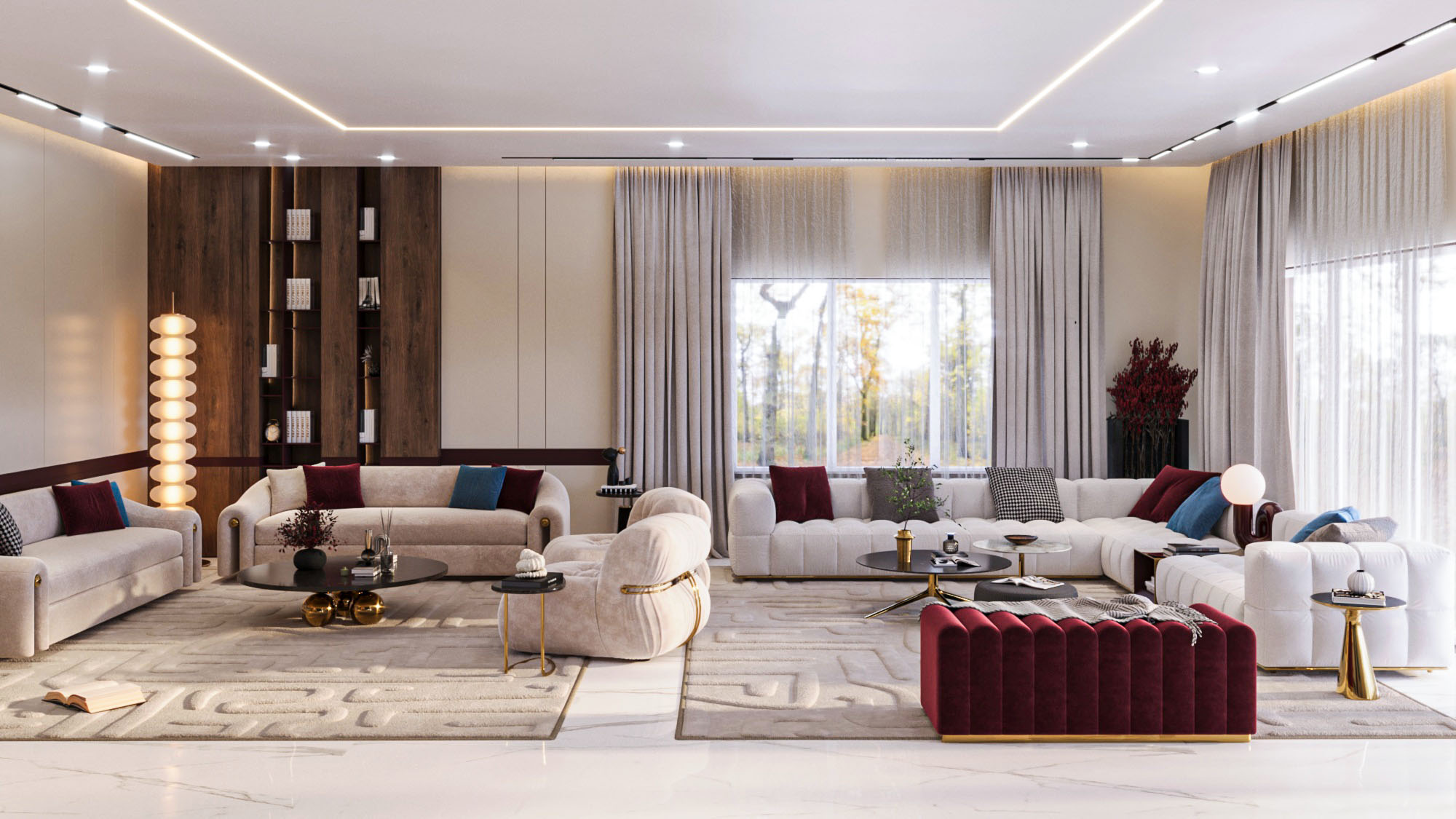 Serene Modern Living Room-Interior Design Visualization-4