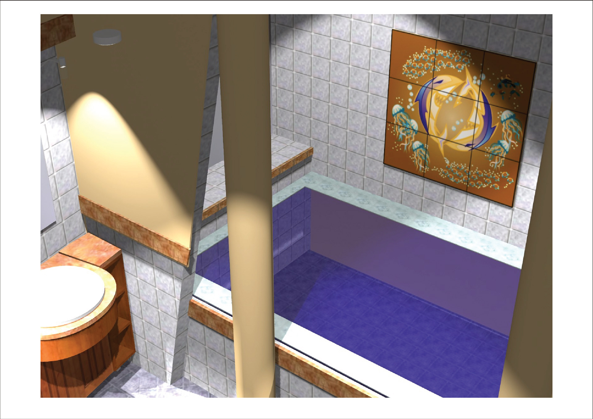 海洋风格卫生间墙面壁画设计丨案例作者（未明确姓名）-22