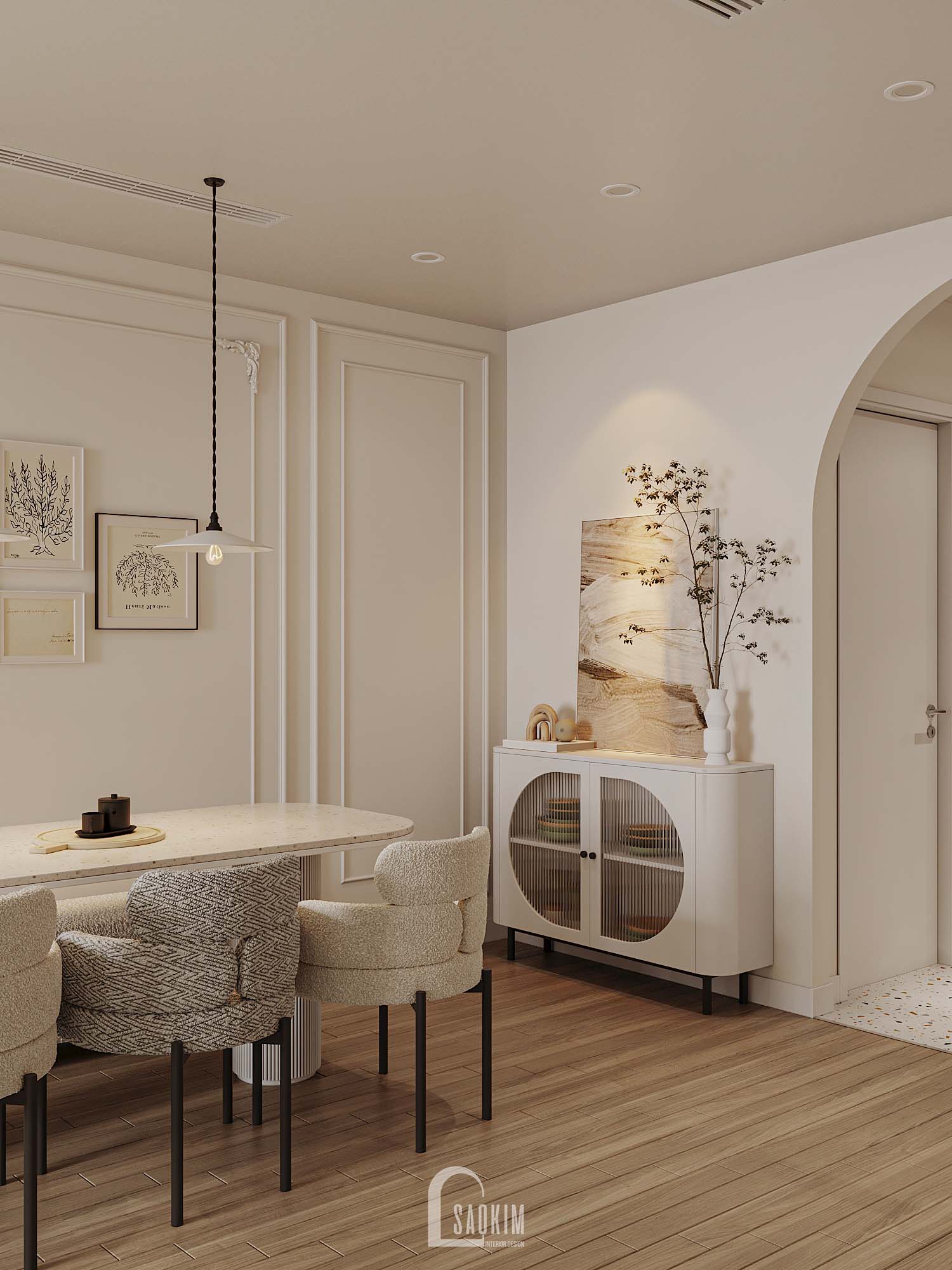 Korea Chic x Parisian style apartment Green Diamond-13