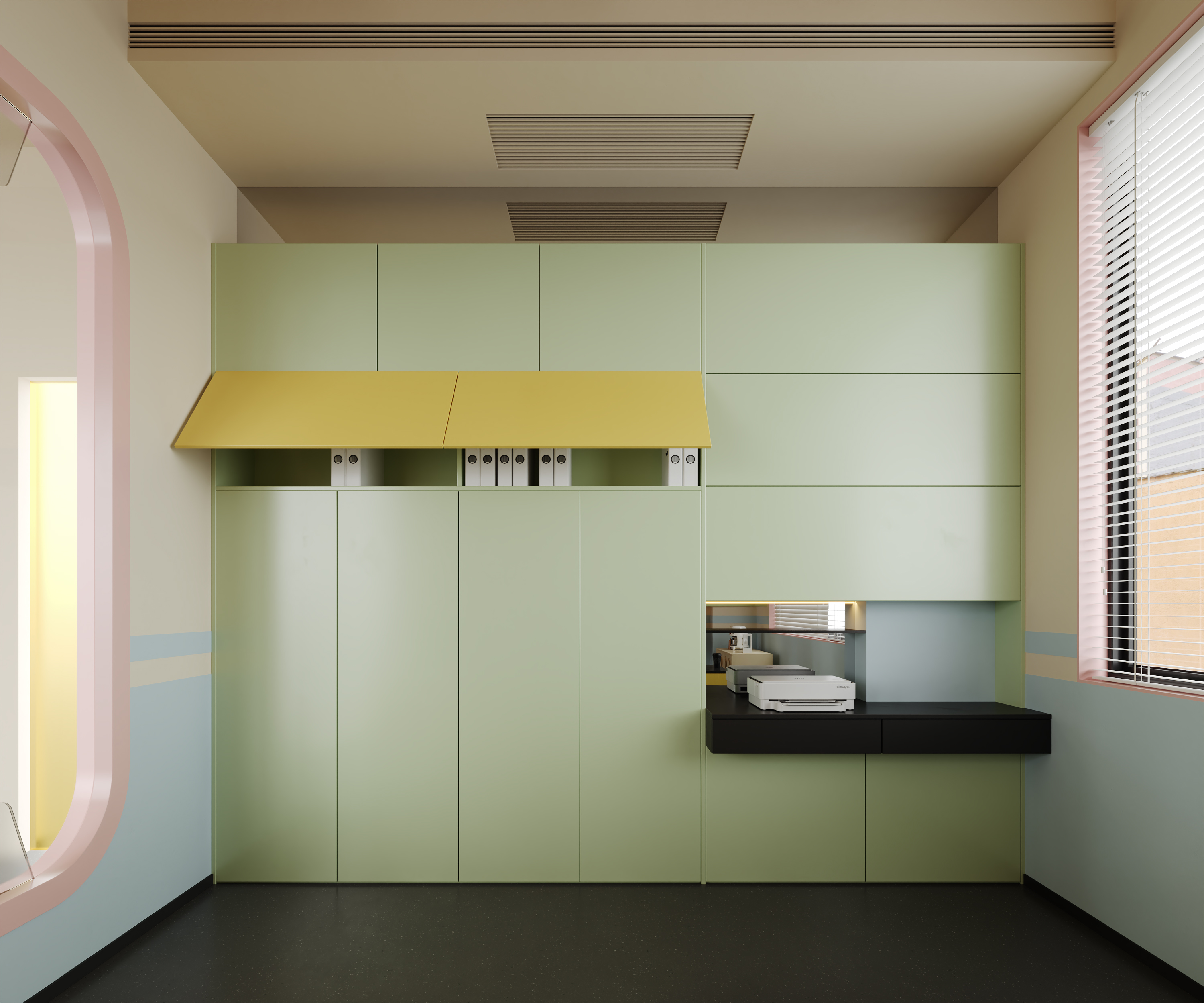 新案渲染         多巴胺办公室-3