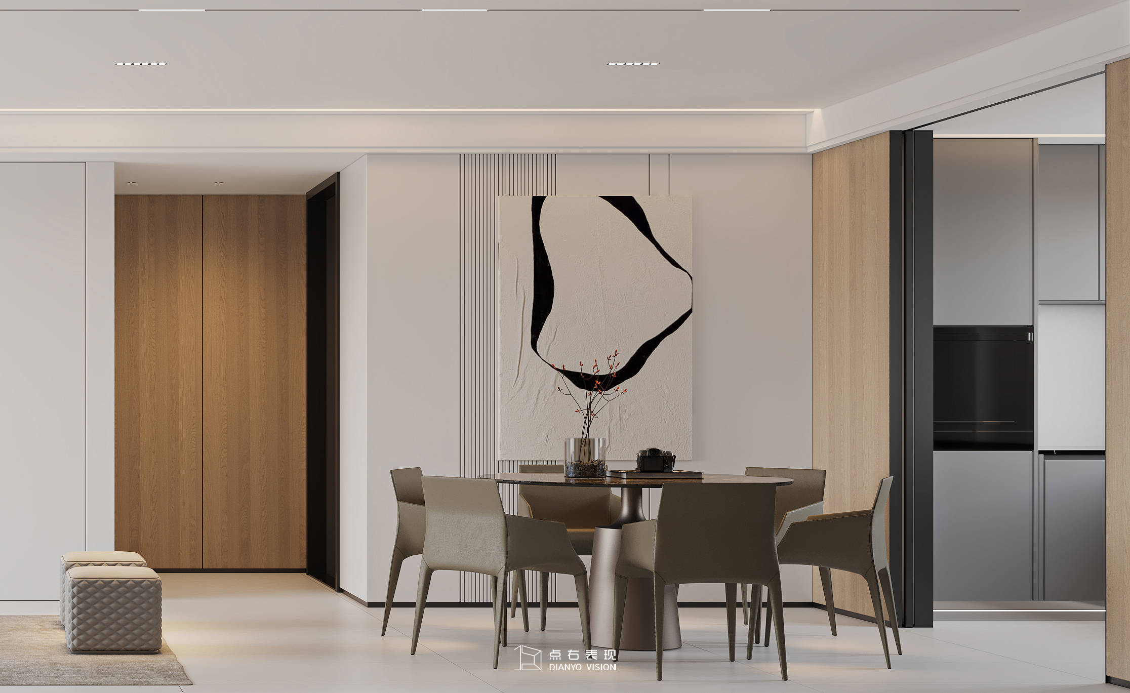 现代原木风格室内设计丨点右效果图表现-9