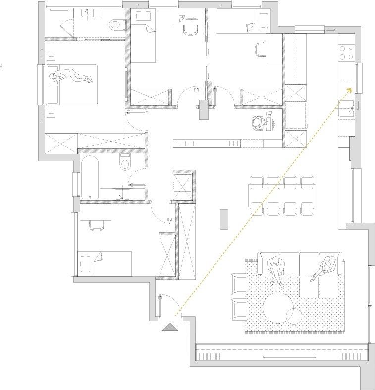 特拉维夫 120 平米工业风公寓，RUST Architects 打造温馨家庭空间-4