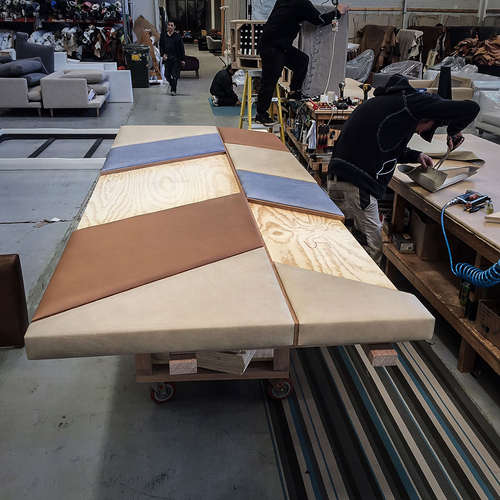 Patchwork Leather Bedhead - B.E Architecture-4