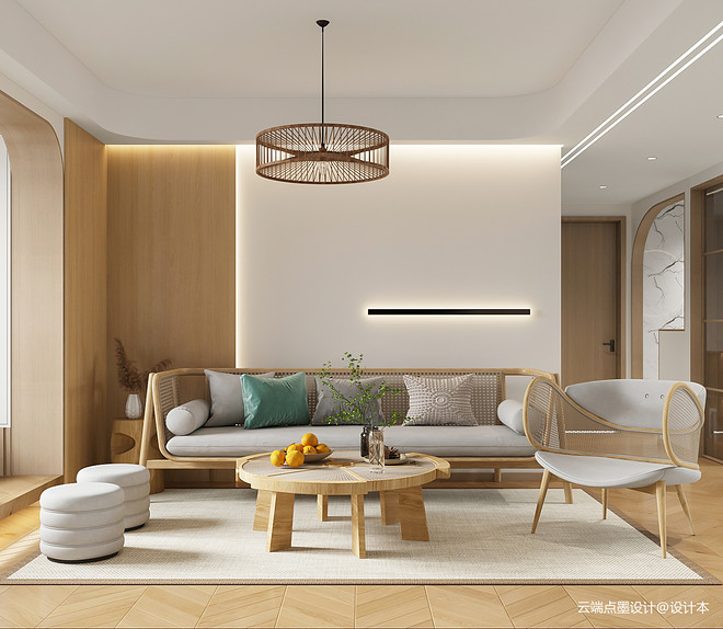 四居及以上150平米装修案例_效果图 - 禅·境 - 回归自然的原木 | 云端点墨 - 设计本-17