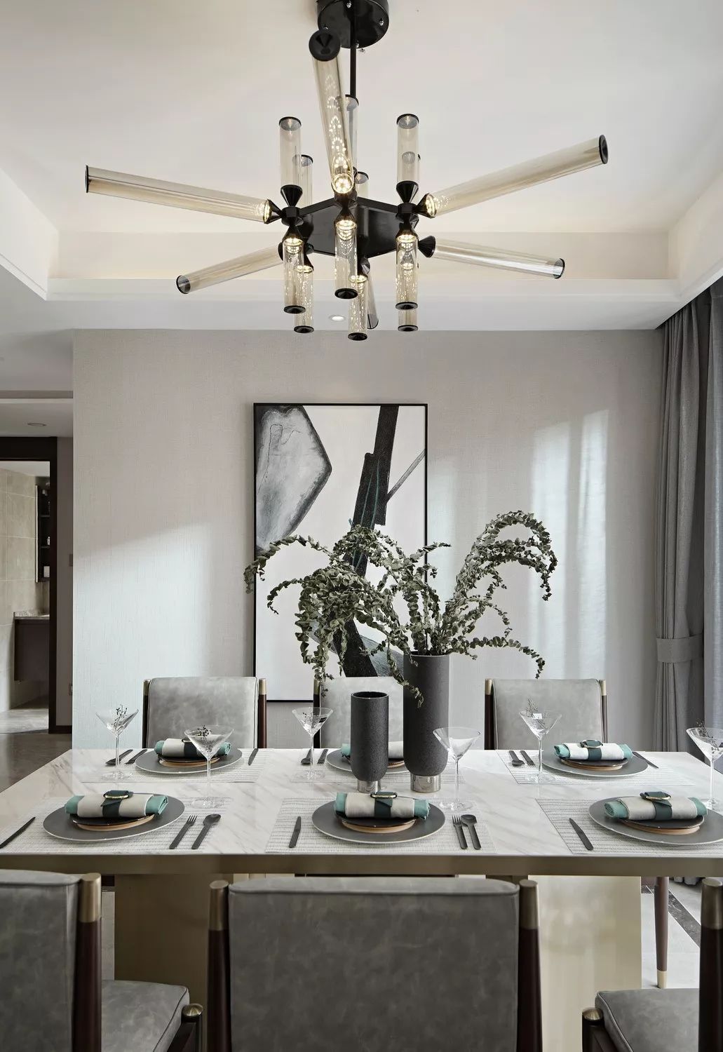 华墨国际设计 | 广州万达城 120㎡样板房,绿色春风拂心弦-25