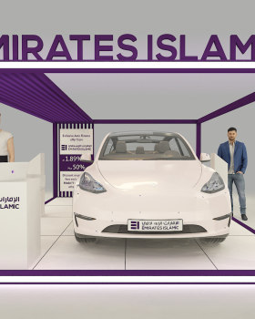 Tesla Car Display- Emirates Islamic Bank Dubai