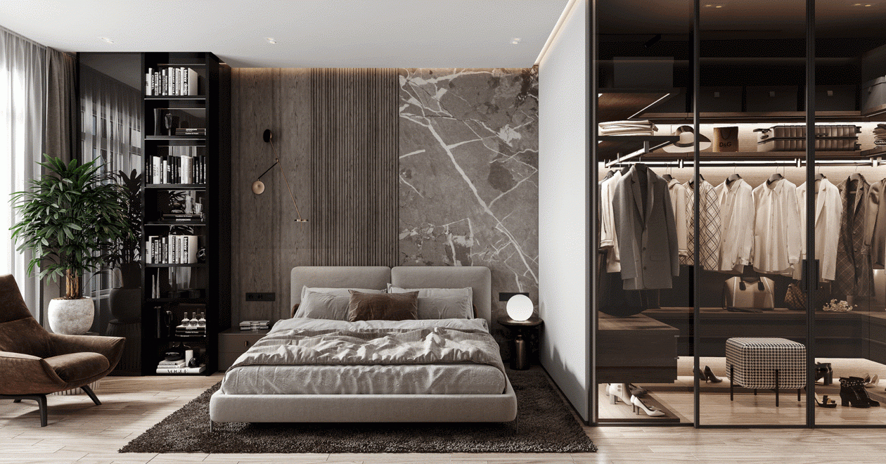 现代深色公寓 质感简约！-11