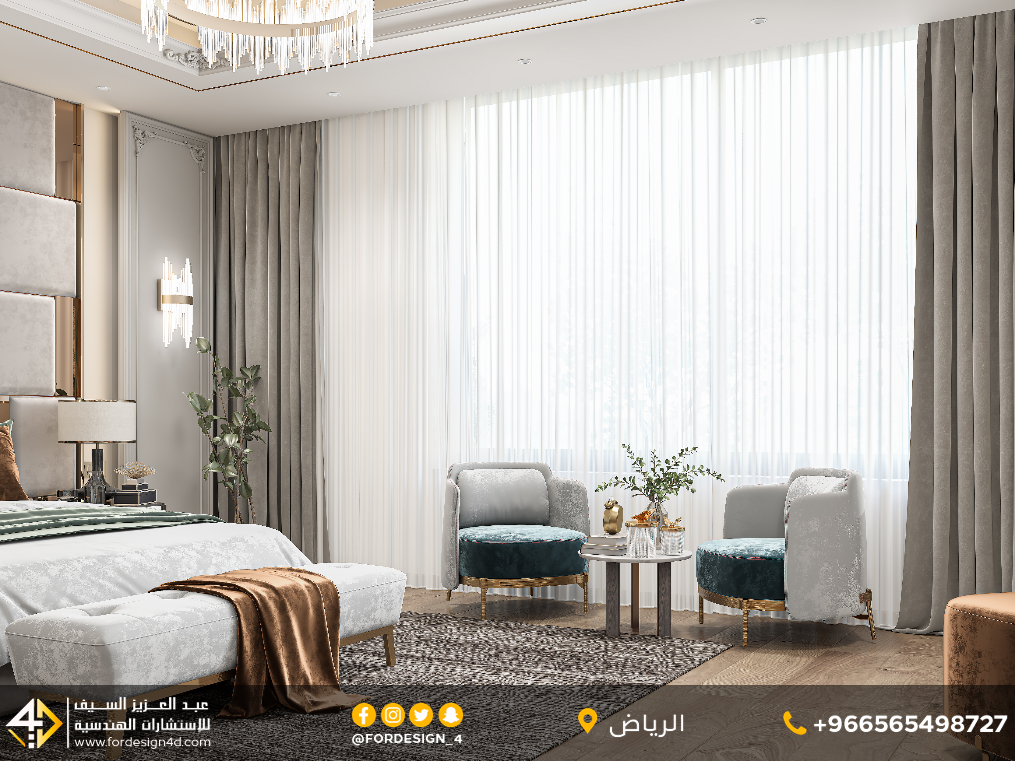 Luxury bedroom design in villa in KSA-5