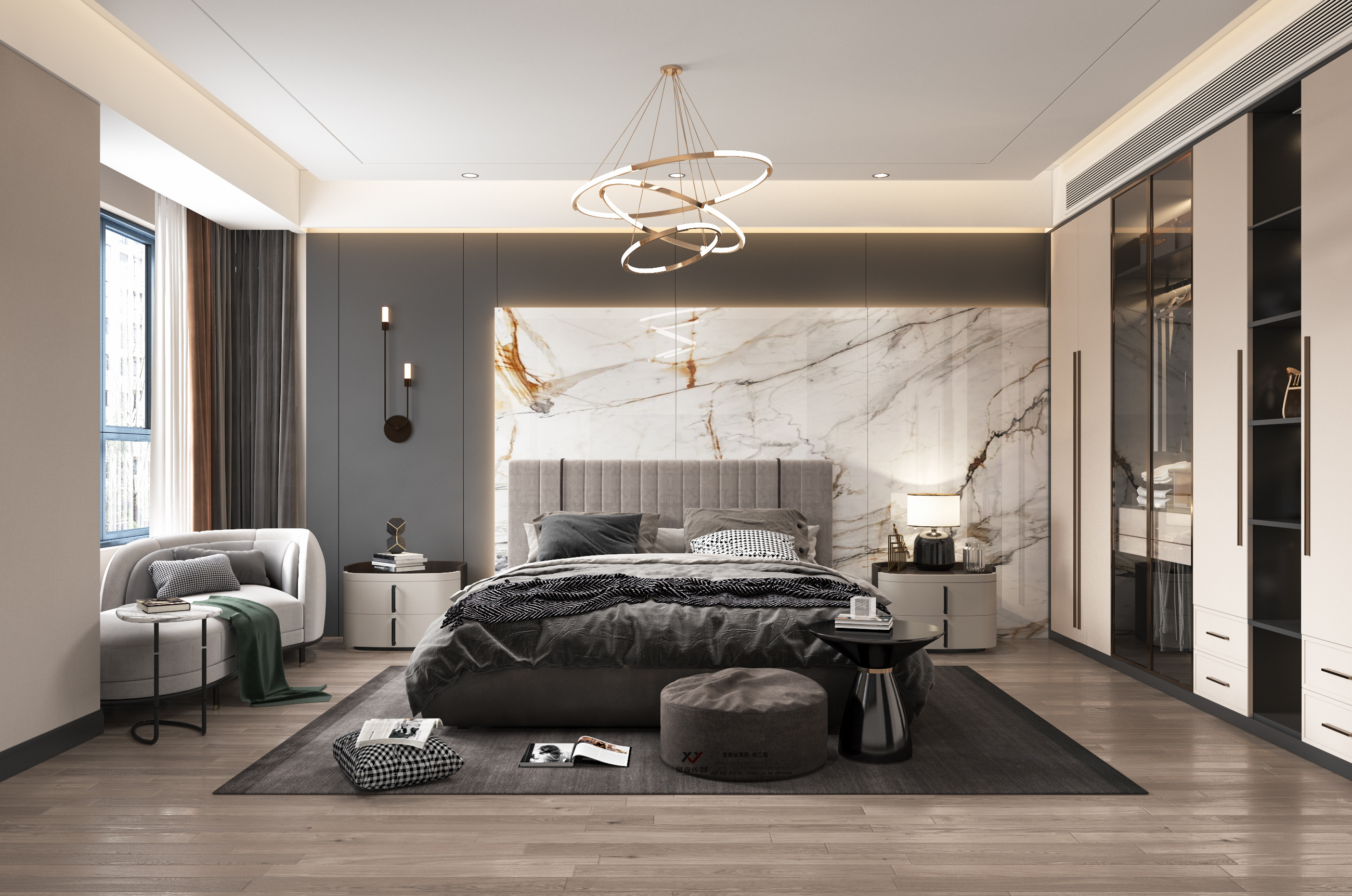 现代黑白灰简约家居空间设计-10