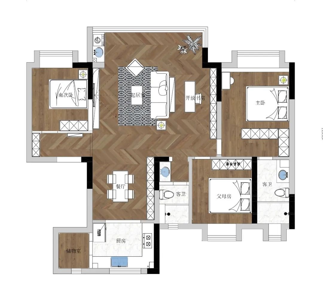 合肥金科博翠天辰 128㎡现代法式风精装房设计丨中国合肥丨安徽飞墨设计-38