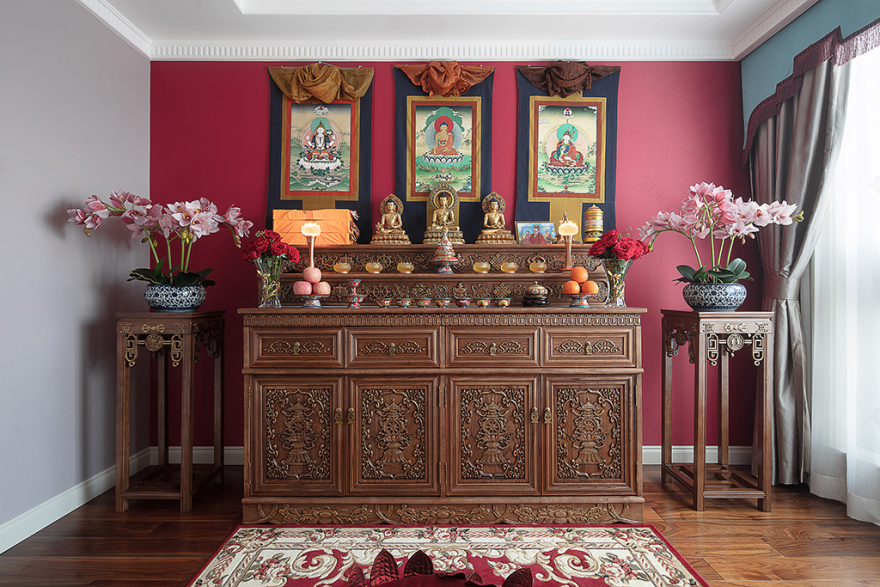 藏红元素融入法式风格,缔造浪漫和谐家居-15